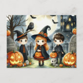 Happy Halloween Schattigee Kinder kleding Feestdagenkaart (Voorkant)