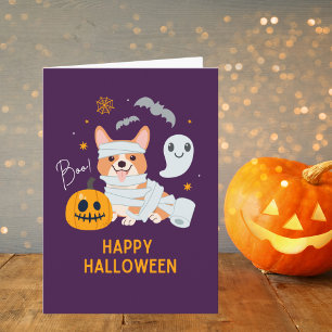 Happy Halloween Schattigee Mummy Dog Kaart