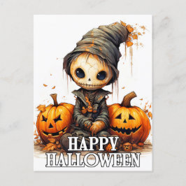 Happy Halloween | Schattigee pompoen Fiend Briefkaart