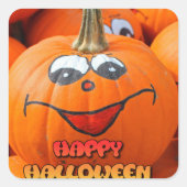 Happy Halloween Schattigee pompoen Stickers (Voorkant)