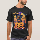 Happy Halloween Schattigee Teckel in Heks Pet T-shirt (Voorkant)