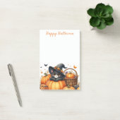 Happy Halloween Schattigee zwarte kat en pompoenen Post-it® Notes (Kantoor)