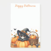Happy Halloween Schattigee zwarte kat en pompoenen Post-it® Notes (Voorkant)