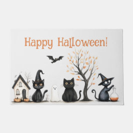 Happy Halloween Schattigee zwarte katten Deurmat