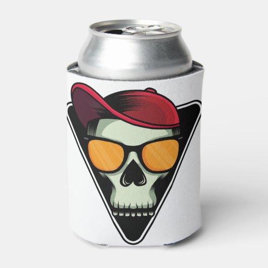 Happy halloween schedel blikjeskoeler (Blikje Voorkant)