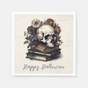 Happy Halloween  Schedel Boeken Dark Academia Servet