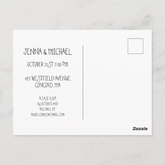 Happy Halloween | Schuif- en paddenstoelen Briefkaart (Achterkant)