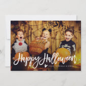 Happy Halloween Script Overlay-fotokaart Kaart (Voorkant)