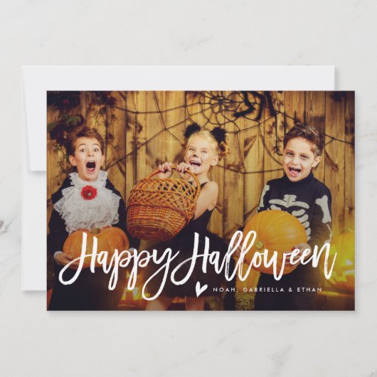 Happy Halloween Script Overlay-fotokaart Kaart (Voorkant)