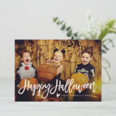 Happy Halloween Script Overlay-fotokaart Kaart (Staand voorkant)