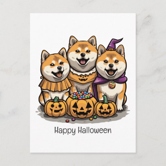 Happy Halloween Shiba Inu Dogs Briefkaart (Voorkant)
