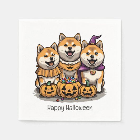 Happy Halloween Shiba Inu Dogs Servet (Voorkant)