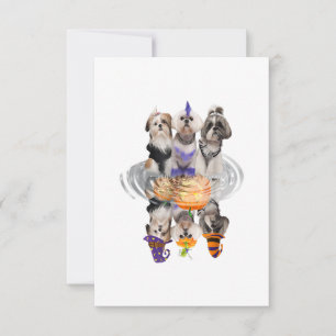 Happy Halloween Shih Tzu Dog Scary Pumpkin Gift RSVP Kaartje