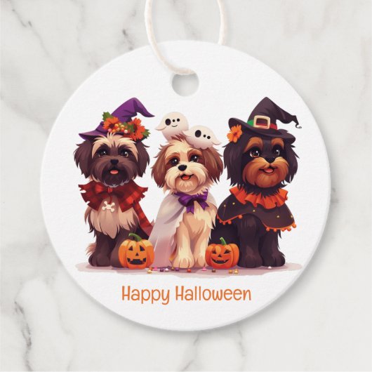 Happy Halloween Shih Tzu Dogs Bedankjes Labels (Voorkant)