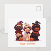 Happy Halloween Shih Tzu Dogs Briefkaart (Voorkant / Achterkant)