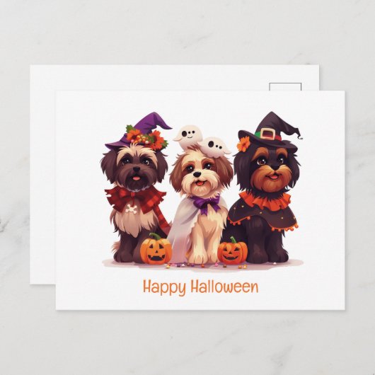 Happy Halloween Shih Tzu Dogs Briefkaart (Voorkant / Achterkant)