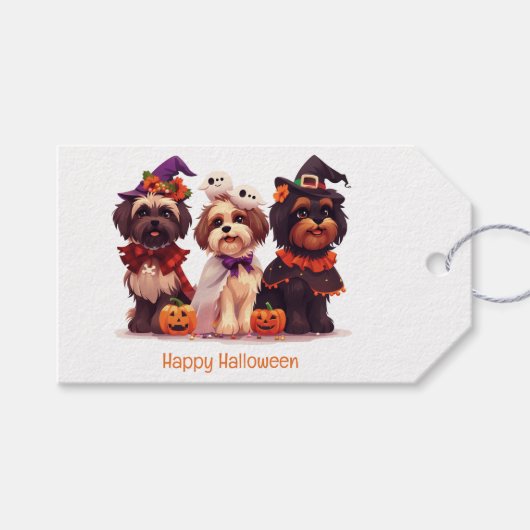 Happy Halloween Shih Tzu Dogs Cadeaulabel (Voorkant (Horizontaal))