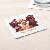 Happy Halloween Shih Tzu Dogs Kartonnen Onderzetters (Schuin)