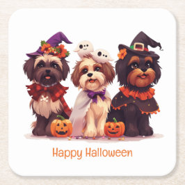 Happy Halloween Shih Tzu Dogs Kartonnen Onderzetters