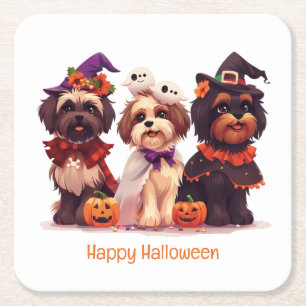 Happy Halloween Shih Tzu Dogs Kartonnen Onderzetters