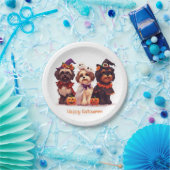 Happy Halloween Shih Tzu Dogs Papieren Bordje (Feest)