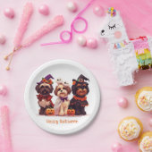 Happy Halloween Shih Tzu Dogs Papieren Bordje (Feest)