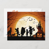 Happy Halloween Silhouette kinderen Briefkaart (Voorkant / Achterkant)