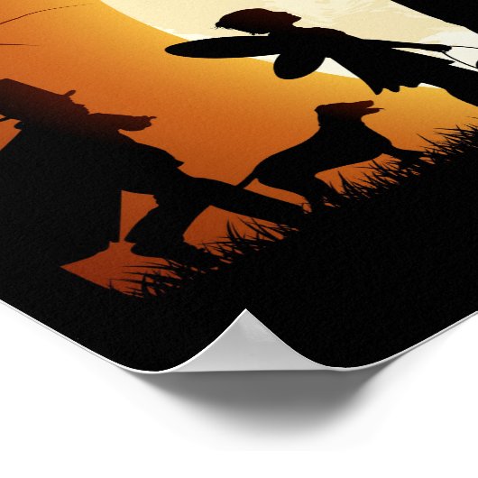 Happy Halloween Silhouette Kinderen Poster (Hoek)