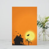 Happy Halloween Silhouette Landscape Briefpapier (Staand voorkant)
