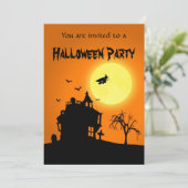 Happy Halloween Silhouette Landscape Kaart (Staand voorkant)