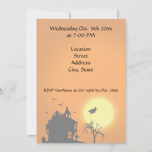 Happy Halloween Silhouette Landscape Kaart (Achterkant)