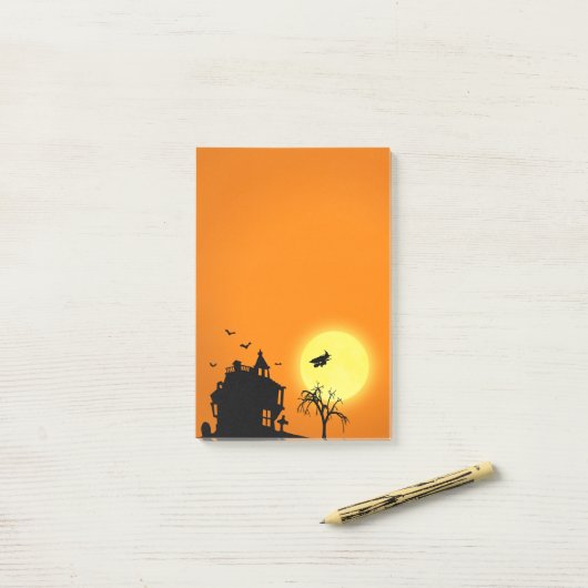 Happy Halloween Silhouette Landscape Post-it® Notes (Op bureau)
