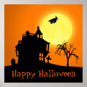 Happy Halloween Silhouette Landscape Poster (Voorkant)