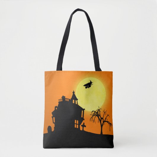 Happy Halloween Silhouette Landscape Tote Bag (Voorkant)