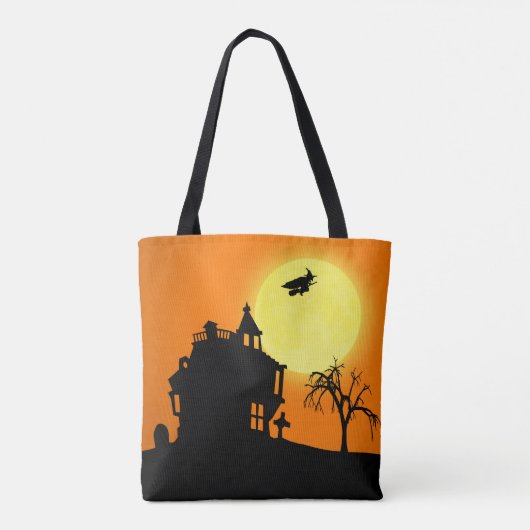 Happy Halloween Silhouette Landscape Tote Bag (Achterkant)