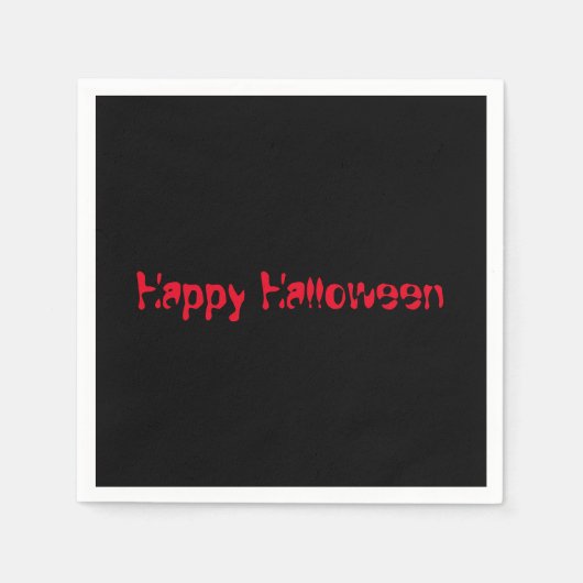 Happy Halloween Simple Solid Black Napkins Servet (Voorkant)