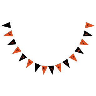 Happy Halloween Sinaasappel en Black Bunting Vlaggetjes