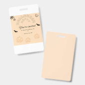 Happy Halloween sinaasappel en schattig Badge (Voor- en achterkant)