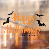 Happy Halloween Sinaasappel en zwart Custom Raamsticker (Vel 2)