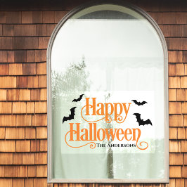 Happy Halloween Sinaasappel en zwart Custom Raamsticker