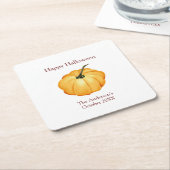 Happy Halloween sinaasappel pompoen papier Onderze Kartonnen Onderzetters (Schuin)