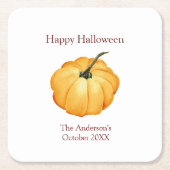 Happy Halloween sinaasappel pompoen papier Onderze Kartonnen Onderzetters (Voorkant)