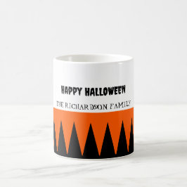 Happy Halloween Sinaasappel Zwart gepersonaliseerd Koffiemok