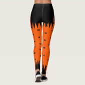 Happy Halloween Sinaasappel Zwart gepersonaliseerd Leggings (Achterkant)
