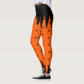 Happy Halloween Sinaasappel Zwart gepersonaliseerd Leggings (Links)