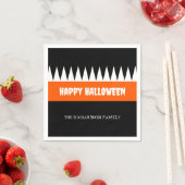 Happy Halloween Sinaasappel Zwart gepersonaliseerd Servet (Insitu)