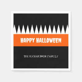 Happy Halloween Sinaasappel Zwart gepersonaliseerd Servet