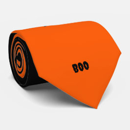 Happy Halloween Sinaasappel Zwart gepersonaliseerd Stropdas