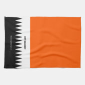 Happy Halloween Sinaasappel Zwart gepersonaliseerd Theedoek (Horizontaal)