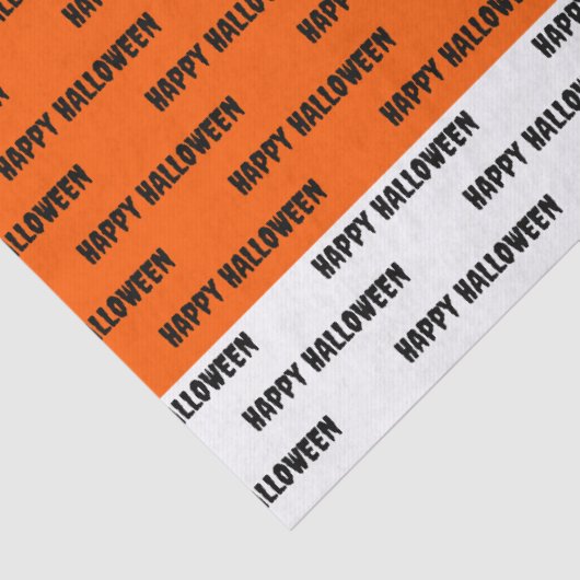 Happy Halloween Sinaasappel Zwart gepersonaliseerd Tissuepapier (Detail)